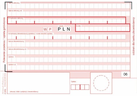 Druk samokopiujący Michalczyk i Prokop Polecenie przelewu/wpłata gotówkowa 2-odc. A6 80k. (449-5M)