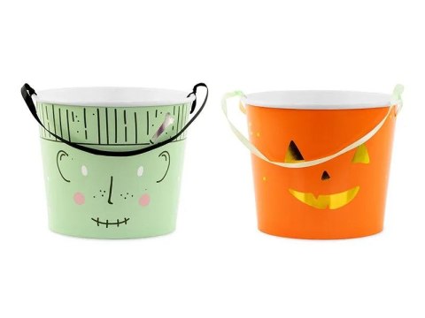 Ozdoba halloweenowa Partydeco Wiaderka na cukierki 13.5 cm, mix (1 op. / 2 szt.) (WD1)