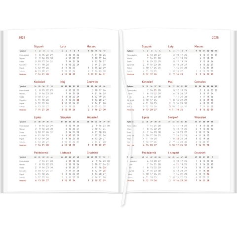 Kalendarz nauczyciela książkowy (terminarz) A5TA088B Wydawnictwo Wokół Nas 2024/2025 a5 TYGODNIOWY A5 (CROSS Z GUMKĄ CZERWONY)