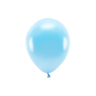 Balon gumowy Partydeco Metalizowane Eco Balloons niebieski jasny 260mm (ECO26M-001J)