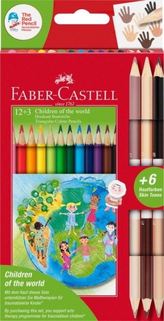 Kredki ołówkowe Faber Castell CHILDREN OF THE WORLD 15 kol. (201744)