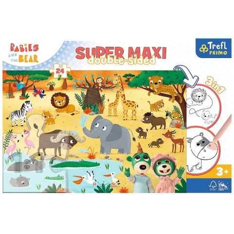 Puzzle Trefl Bobaski I Miś Super maxi Bobaski na safari 24 el. (41009)