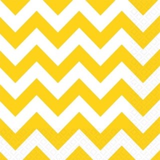 Serwetki Amscan YELLOW CHEVRON biało-żółty papier [mm:] 330x330 (999509)