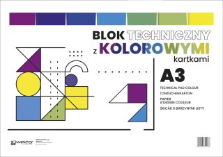 Blok techniczny Wektor kolor A3 mix 160g 10k