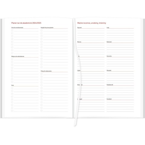 Kalendarz nauczyciela książkowy (terminarz) A5TA071B Wydawnictwo Wokół Nas 2024/2025 a5 CZERWONY A5 (NEBRASKA)