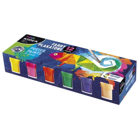 Farby plakatowe Kidea KIDART kolor: mix 20ml 12 kolor. (FP12KKA)