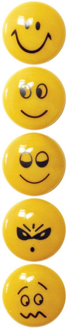 Magnes Fun&Joy Smiley okrągły pomarańczowy śr. 29mm 5 sztuk