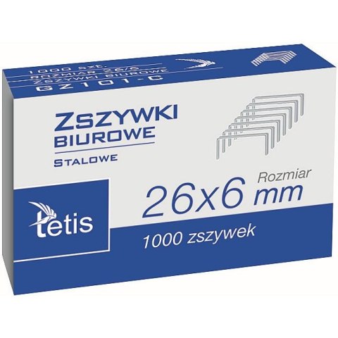 Zszywki 26/6 Tetis 1000 szt (GZ101-C)