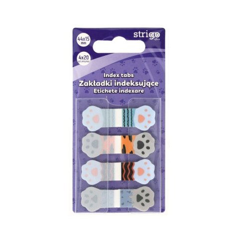 Zakładka indeksująca Strigo łapki 44x15mm x4bl 5905658810283 80k [mm:] 44x15 (SSN025)