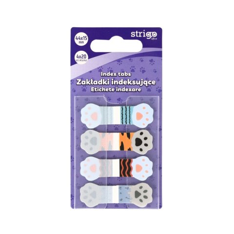 Zakładka indeksująca Strigo łapki 44x15mm x4bl 5905658810283 80k [mm:] 44x15 (SSN025)