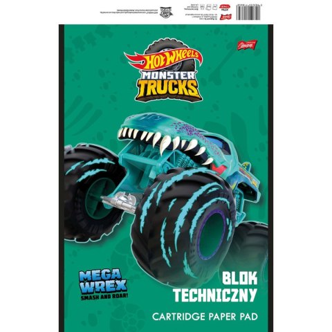 Blok techniczny St.Majewski Mattel Hot Wheels A4 biały 10k