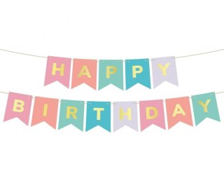 Girlanda Godan Happy Birthday, kolorowa, 2x200 cm (RV-GPHB)