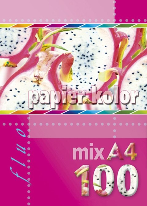 Papier kolorowy Kreska fluo A4 mix 80g