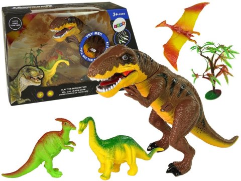 Figurka Lean Zestaw Dinozaurów Tyranozaur Rex Akcesoria Dźwięk Światła (9719)