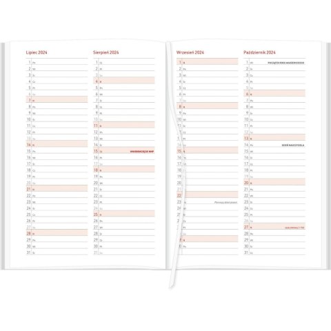 Kalendarz nauczyciela książkowy (terminarz) A5TA088B Wydawnictwo Wokół Nas 2024/2025 a5 TYGODNIOWY A5 (CROSS Z GUMKĄ)