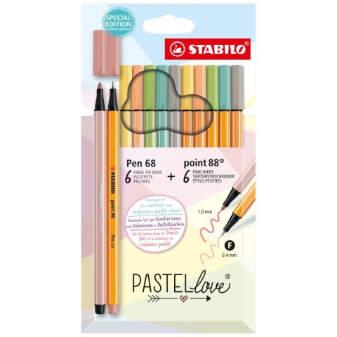 Zestaw piśmienniczy Stabilo Pen68+Point88 6888/12-7-7 (pastel)