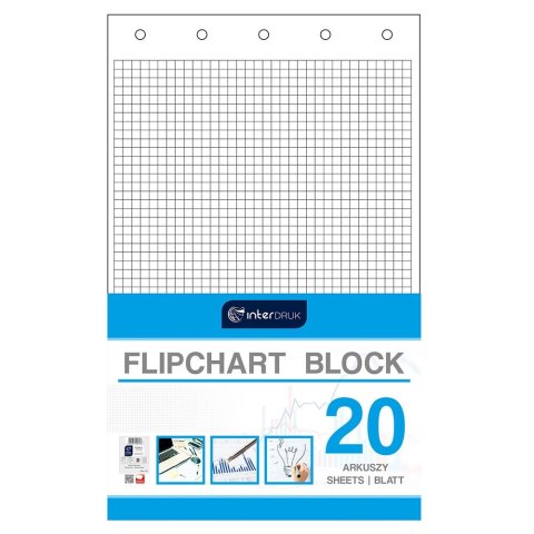 Blok do tablic flipchart Interdruk A1 20k. 80g krata [mm:] 1000x640 (FLI20#)