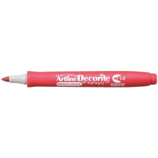 Marker permanentny Artline metaliczny decorite, czerwony 1,0mm pędzelek końcówka (AR-033 2 8)