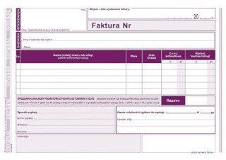 Druk offsetowy Michalczyk i Prokop Faktura dla podatników zwolnionych z podatku VAT A5 80k. (203-3E)