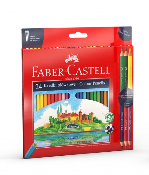 Kredki ołówkowe Faber Castell dwustronne Wawel 24+3 kol. (201481 FC)