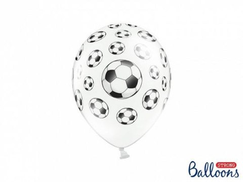 Balon gumowy Partydeco 30cm, Piłki nożne biało-czarny 300mm (SB14P-116-008-6)