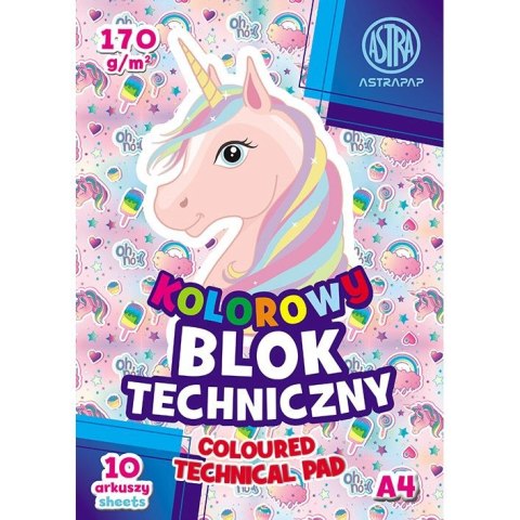 Blok techniczny Astrapap BS&UNICORN A4 mix 170g 10k (106020016)