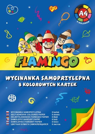 Zeszyt papierów kolorowych Flamingo A4 8k