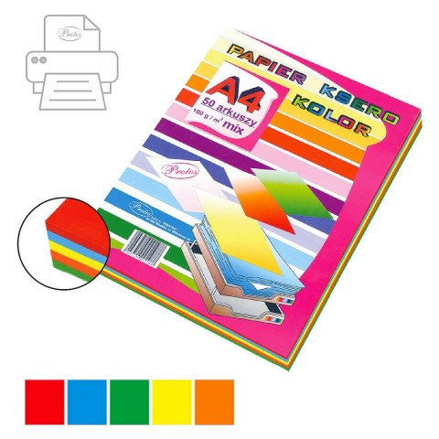 Papier kolorowy Protos A4 mix 160g