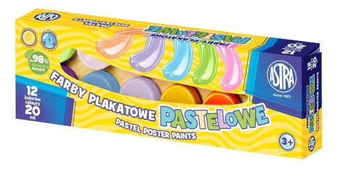 Farby plakatowe Astra pastelowe kolor: mix 20ml 12 kolor. (30118001)