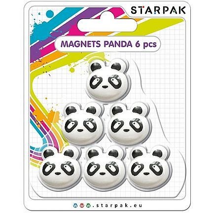 Magnes Starpak kształty panda 6szt biało-czarny (398962) 6 sztuk