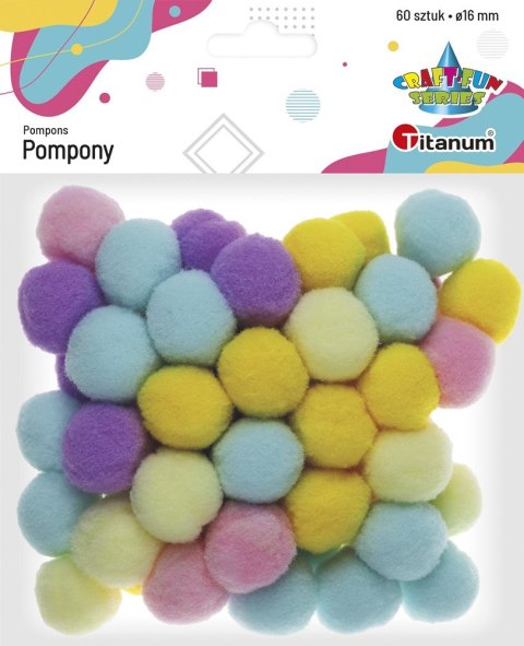 Pompony Titanum Craft-Fun Series Pastelowe poliestrowe mix 60 szt (20721-3)