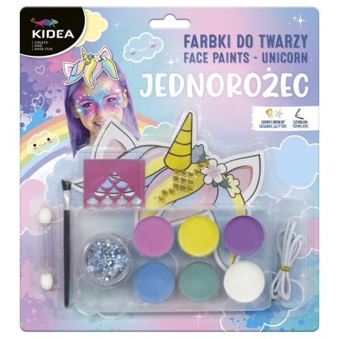 Farba do malowania twarzy Derform kidea Unicorn 6 kolor. (FDTZUKA)