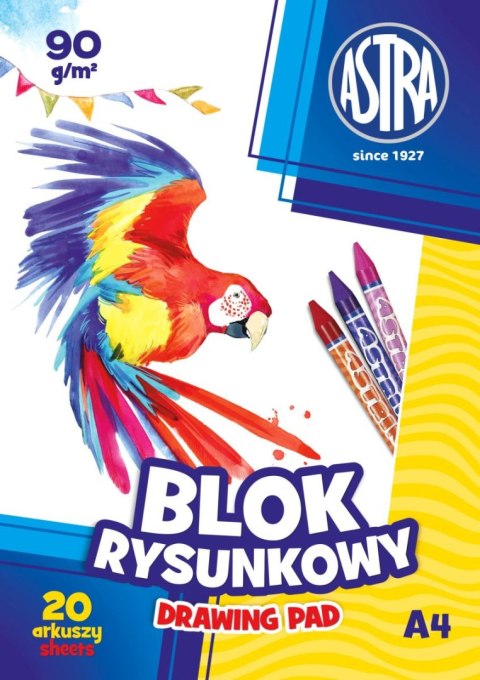 Blok rysunkowy Astra A4 biały 90g 20k (106119001)