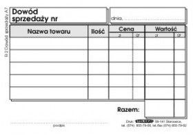 Druk samokopiujący Stolgraf dowód sprzedaży A7 A7 100k. (R2)