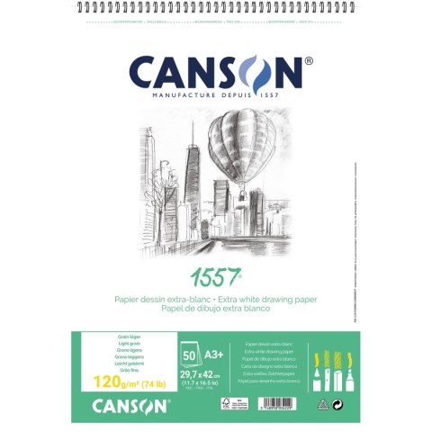 Blok artystyczny Canson szkicownik A3+ 120g 30k (31412A002)