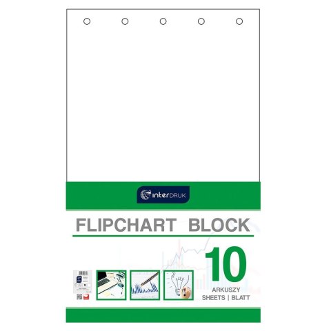 Blok do tablic flipchart Interdruk A1 10k. 80g czysty [mm:] 1000x640 (FLI10)