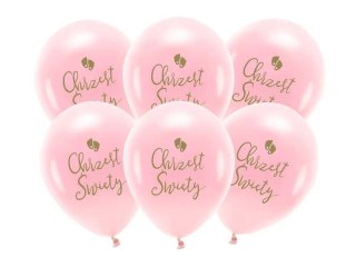 Balon gumowy Partydeco Eco Chrzest Święty różowy 330mm (ECO33P-204-081RM-6)