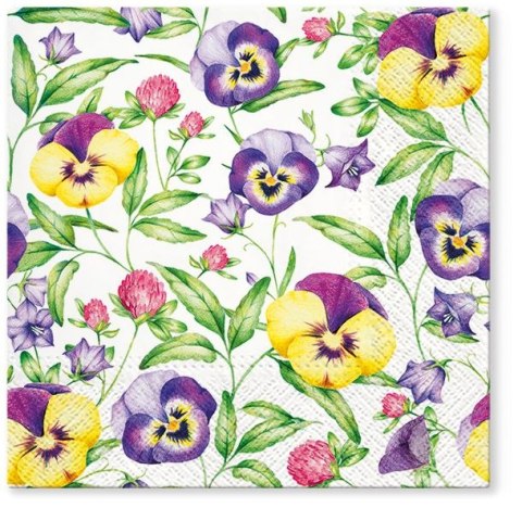 Serwetki Paw Beautiful Pansies mix bibuła [mm:] 330x330 (TL703100)