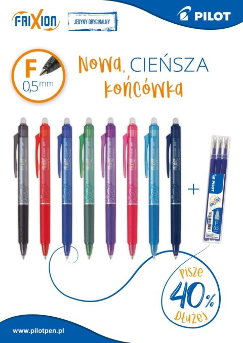 Wkład do pióra kulkowego Pilot Frixion Clicer, czerwony 0,5mm