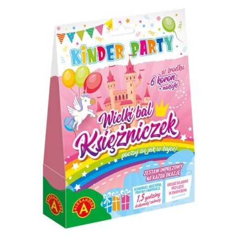 Zestaw dekoracyjny Zestaw Imprezowy KINDER PARTY Wielki Bal Księżniczek