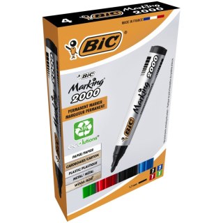 Marker permanentny Bic Marking 2000 komplet 4 szt, mix 1,5mm okrągła końcówka (8209112)